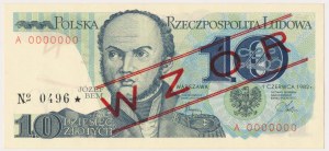 10 zloty 1982 - MODEL - A 0000000 - No.0496