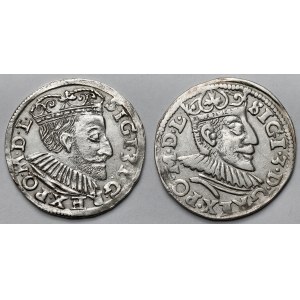 Zygmunt III Waza, Trojak Poznań 1591 - zestaw (2szt)