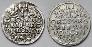 Sigismondo III Vasa, Trojak Poznań 1591 - set (2 pezzi)