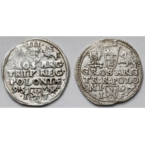 Zygmunt III Waza, Trojak Poznań 1595 i Olkusz 1597 - zestaw (2szt)