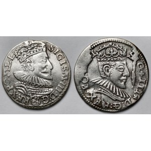 Zygmunt III Waza, Trojak Ryga 1590 i Malbork 1593 - zestaw (2szt)