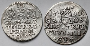 Sigismondo III Vasa, Troika Riga 1590 e Malbork 1593 - set (2 pezzi)