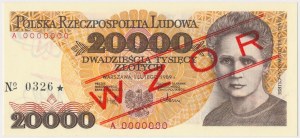 20.000 zł 1989 - WZÓR - A 0000000 - No.0326