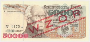 50.000 zł 1993 - WZÓR - A 0000000 - No.0175