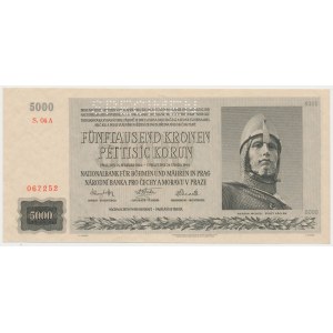 Bohemia and Moravia, SPECIMEN 5.000 Korun 1944