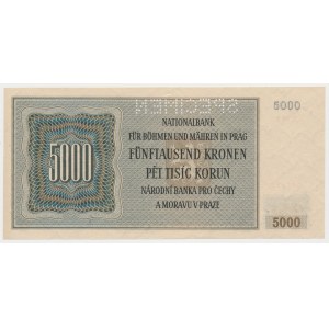 Bohemia and Moravia, SPECIMEN 5.000 Korun 1944