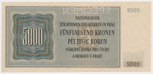 Bohemia and Moravia, SPECIMEN 5.000 Korun 1944