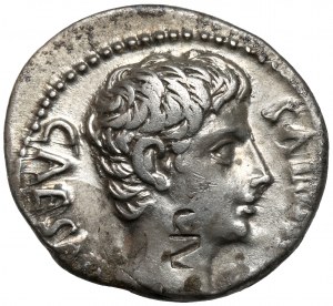 Octavian Augustus (27 v. Chr.-14 n. Chr.) Denar, Colonia Patricia (?) - selten