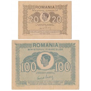 Romania, 20 & 100 Lei 1945 (2pcs)