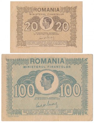 Rumänien, 20 und 100 Lei 1945 (2Stück)