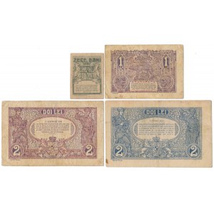 Rumunia, zestaw banknotów 1915-1938 (4szt)