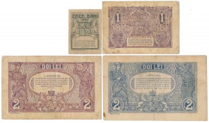 Romania, set of banknotes 1915-1938 (4pcs)