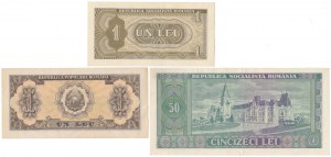 Rumunia, 2x 1 i 50 Lei 1952-1966 (3szt)