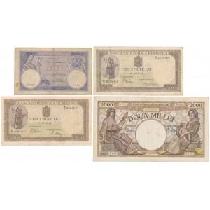 Romania, 5 - 2.000 Lei 1928-1941 (4pcs)