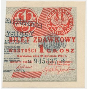 1 grosz 1924 - AA❉ - prawa połowa