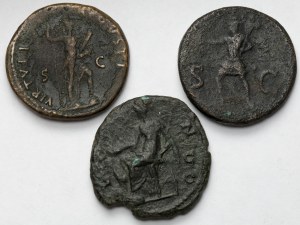 Cesarstwo Rzymskie, Asy i Dupondius - zestaw (3szt)