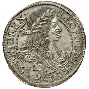 Śląsk, Leopold I, 3 krajcary 1665 FBL, Kłodzko