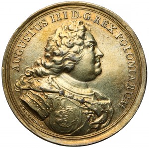 Augusto III Sas, BENE MERENTIBUS Medaglia 1754. - raro ritratto