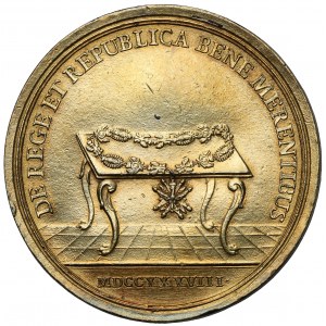 August III Sas, Medal BENE MERENTIBUS (Dobrze Zasłużonym) 1754 r. - rzadki portret