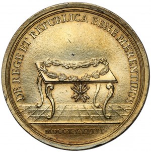 August III Sas, Medal BENE MERENTIBUS (Dobrze Zasłużonym) 1754 r. - rzadki portret