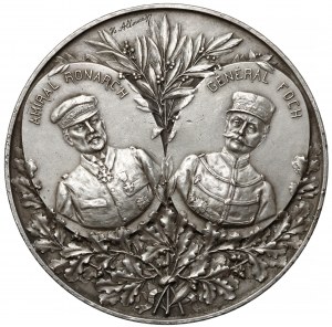 France, SILVER Medal General Foch and Admiral Ronarch (~1914) - Bataille de l'Yser