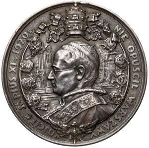 SILVER medal Miracle on the Vistula / Pope Pius XI 1930 - B.RARE