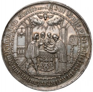 Allemagne, Médaille religieuse de baptême, XVIIe siècle.