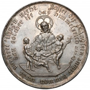 Nemecko, krstná náboženská medaila, 17. storočie.