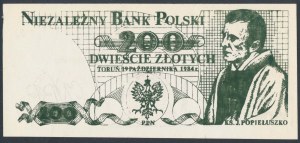 Solidarietà, 200 zloty 1984 - Jerzy Popiełuszko