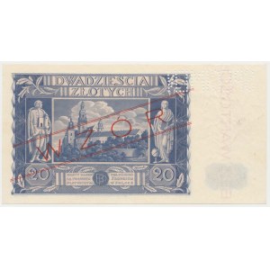 20 złotych 1936 - WZÓR - AH - perforacja