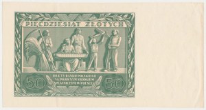 50 zloty 1936 Dabrowski - AM - obverse without main print