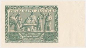 50 zloty 1936 Dabrowski - AM - obverse without main print