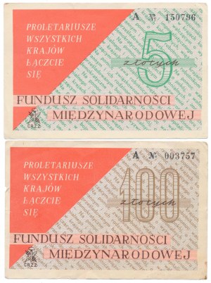 International Solidarity Fund, 5 and 100 zloty (2pc)