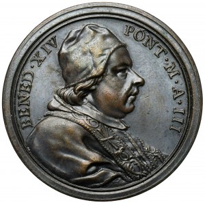 Watykan, Benedykt XIV, Medal 1742 - Poświęcenie pomnika Marii Klementyny Sobieskiej