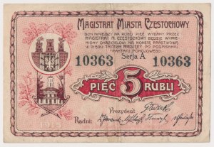 Częstochowa, 5 rubles 1915 - A