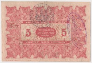 Częstochowa, 5 rubles 1915 - A
