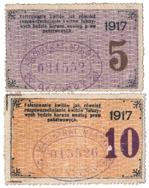 Dabrowa, 5 et 10 kopecks 1917 (2pc)