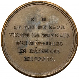 Francie, 1809 medaile (tisk po 1880), Návštěva saského krále v pařížské mincovně