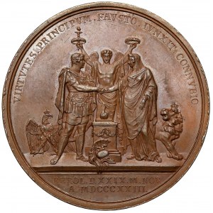 Niemcy, Prusy, Fryderyk Wilhelm IV, Medal 1823 - zaślubinowy