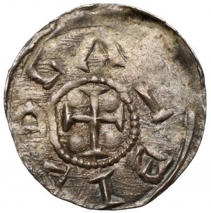 Boleslaw III the Wrymouth, Denarius - Knight and St. Adalbert.