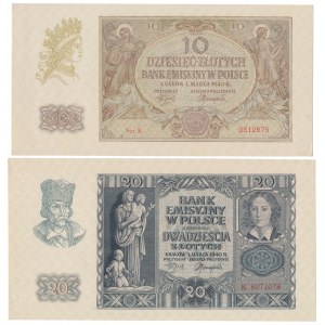 10 i 20 złotych 1940 - K - zestaw (2szt)