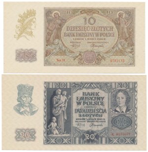 10 i 20 złotych 1940 - H i K - zestaw (2szt)