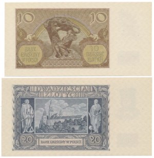 10 i 20 złotych 1940 - H i K - zestaw (2szt)