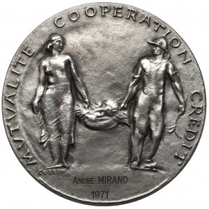 Francja, Mutualite Cooperation Credit, Medal 1971 - Andre Mirand