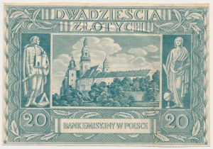20 zloty 1940 - main layer of the reverse in changed colors