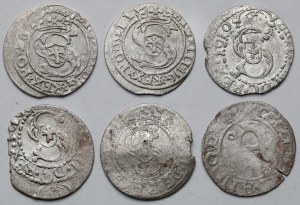 Zygmunt III Waza, Szelągi Ryga 1598-1607 i Niemcy, Grosz - zestaw (6szt)