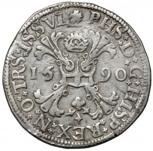 Paesi Bassi spagnoli, Filippo II, Thaler 1590, Overijssel