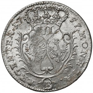 Slezsko, Fridrich II. velký, šestipence 1757-B, Wrocław