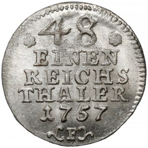 Prusy, Friedrich II, 1/48 talara 1757-F, Brandenburg