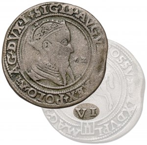 Zygmunt II August, SZÓSTAK Wilno 1562 - szeroki - RZADKOŚĆ